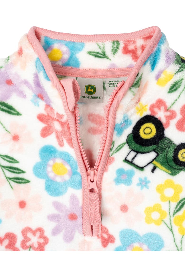 Fleece Quarter-Zip Sweatshirt, Alternate, color, Floral Tractor Print
