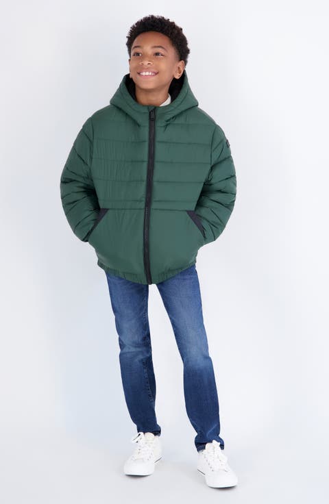 Kids' Quilted Hooded Jacket