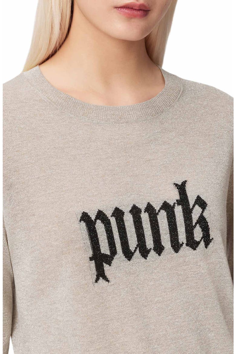 Deetz Metallic Punk Graphic Sweater, Alternate, color, CHALK WHITE