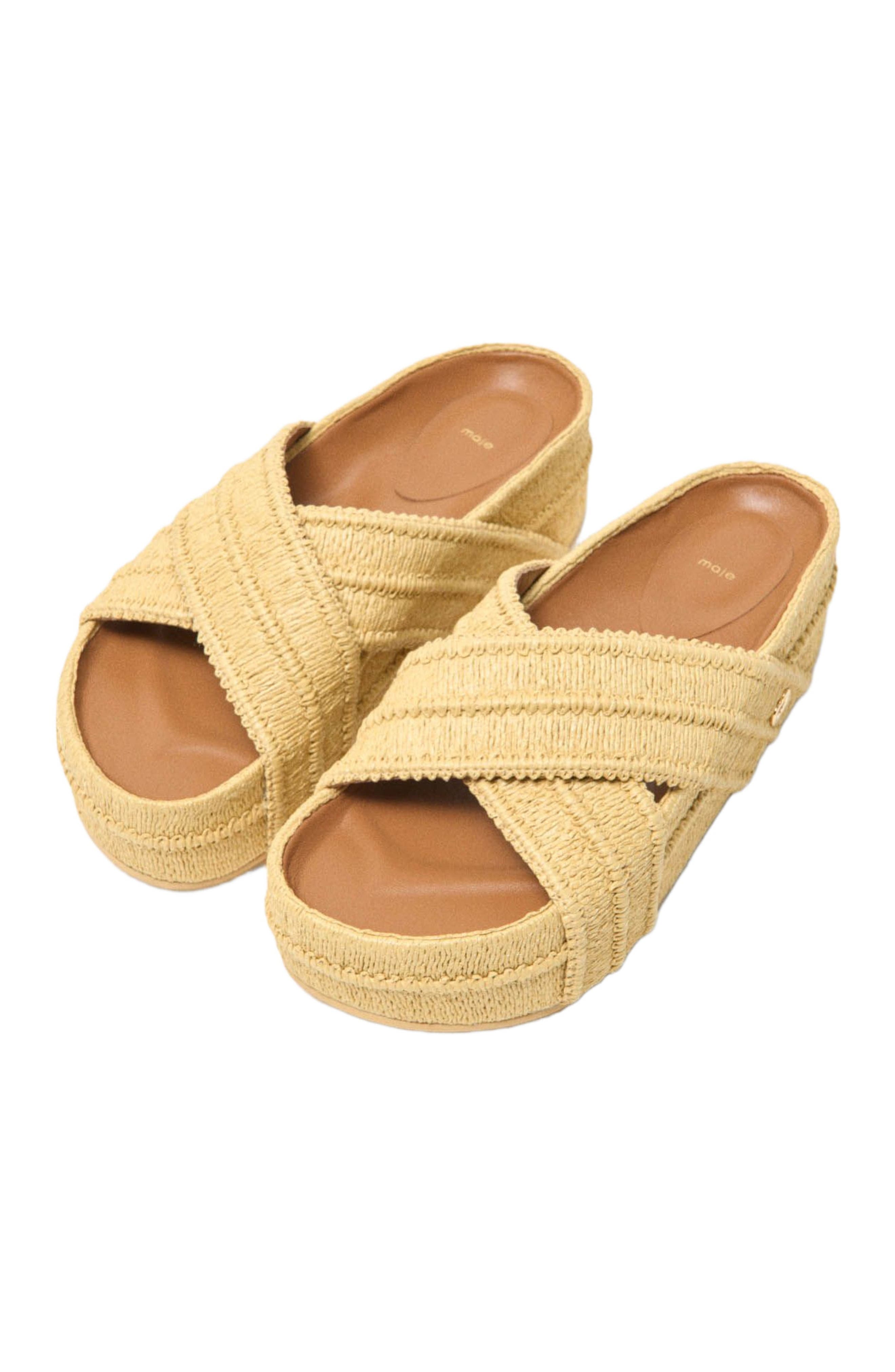 maje Platform sandals, Alternate, color, Beige
