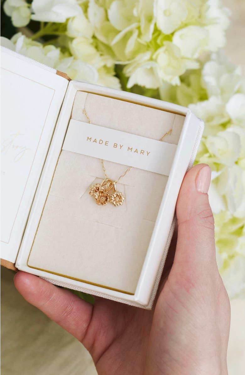 MADE BY MARY August Birth Flower Charm, Alternate, color, Gold Vermeil