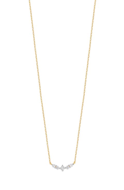 Diamond Curved Bar Pendant Necklace - 0.06ct.