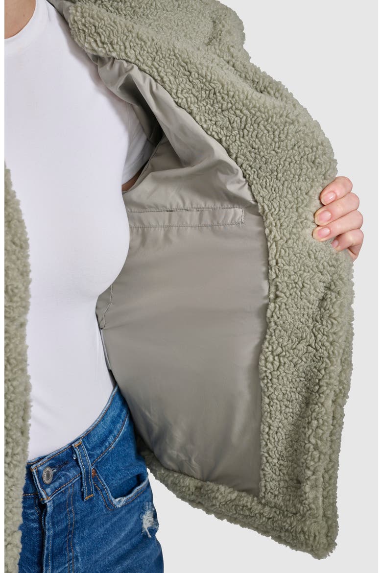 Quilted Faux Fur Short Teddy Jacket, Alternate, color, SEAFOAM