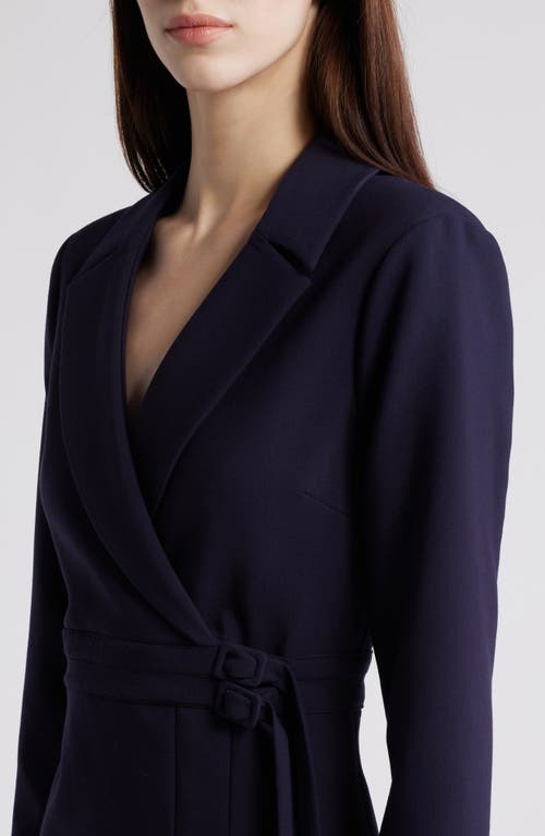 Likely Cherise Long Sleeve Faux Wrap Dress In Navy