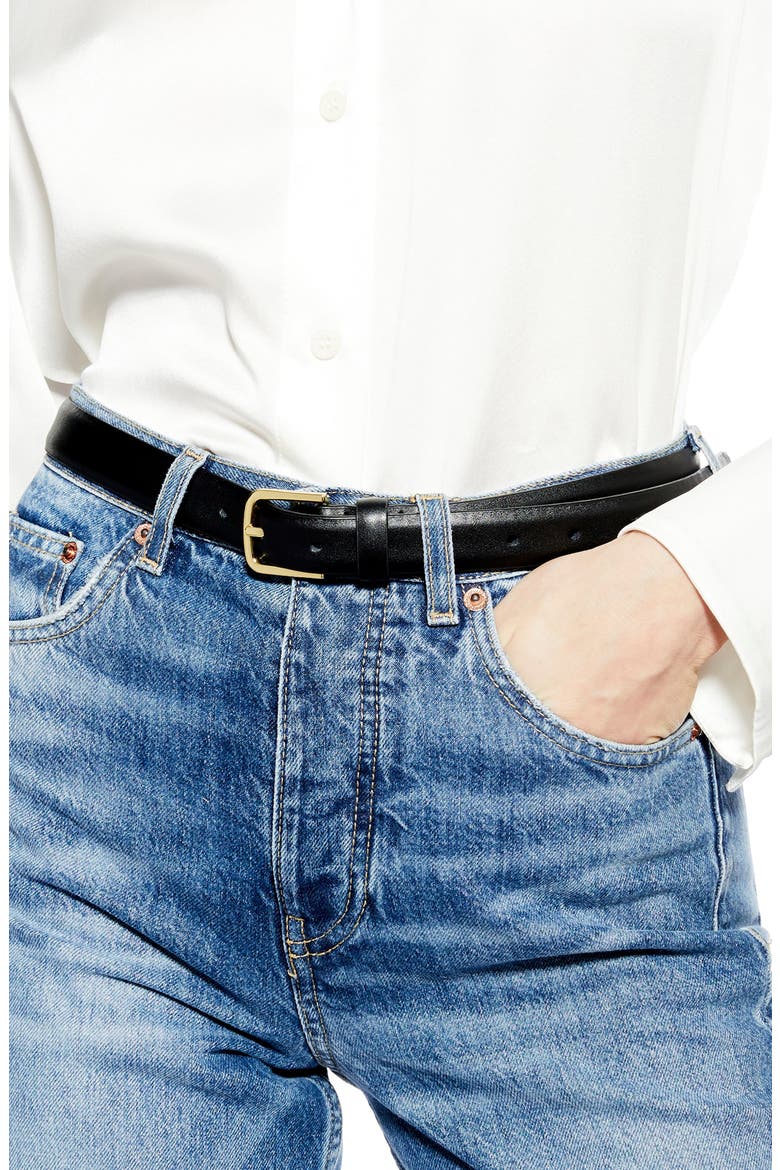Faux Leather Belt, Alternate, color, BLACK