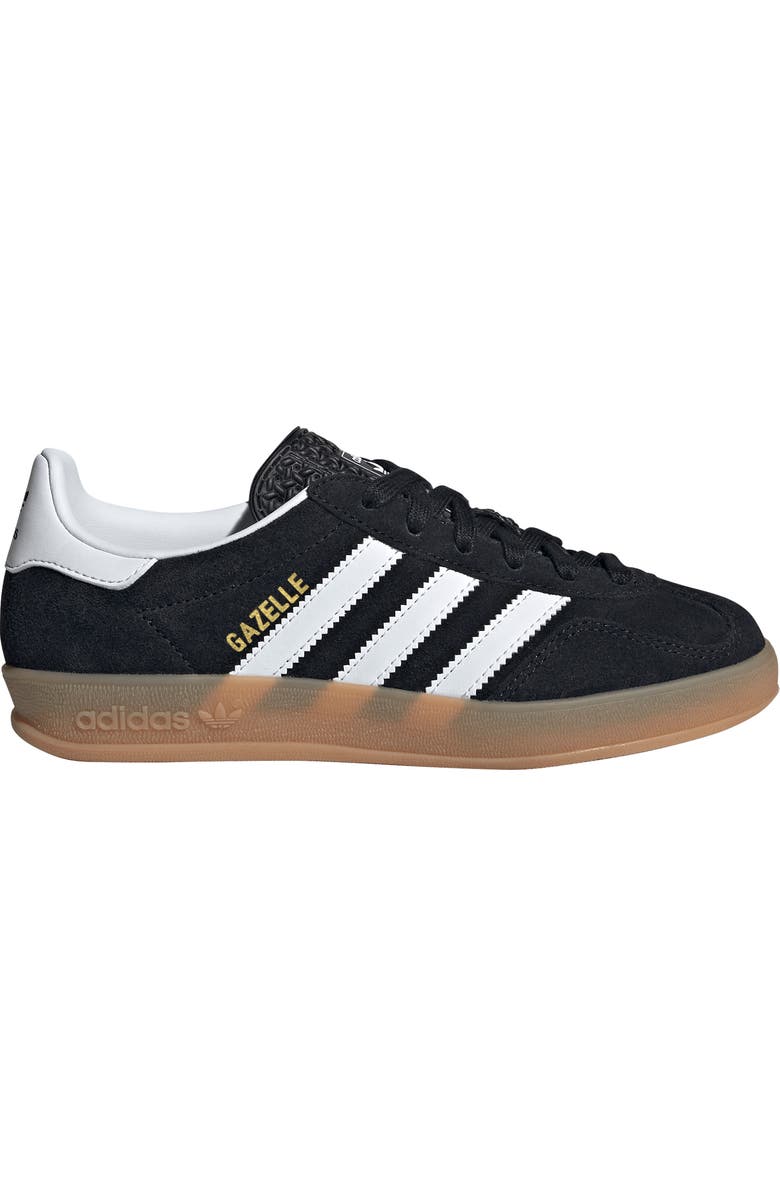 adidas Kids' Gazelle Indoor Sneaker, Alternate, color, Black/ White/ Gum
