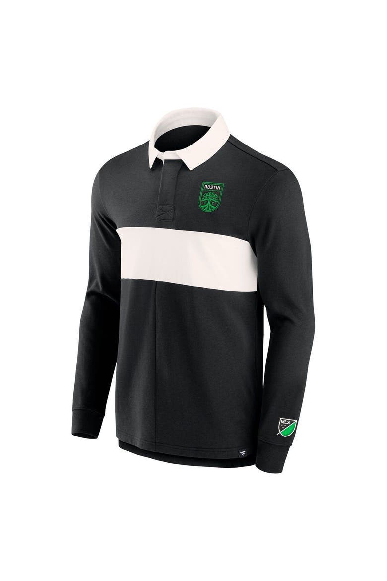 Men's Fanatics Branded Black Austin FC Penalty Kick Long Sleeve Polo, Alternate, color, Black