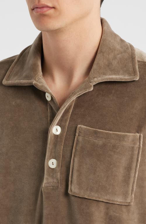 Oas Velour Polo In Brown
