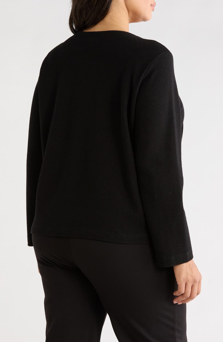 Eileen Fisher Button Front Organic Cotton Jacket, Alternate, color, Black
