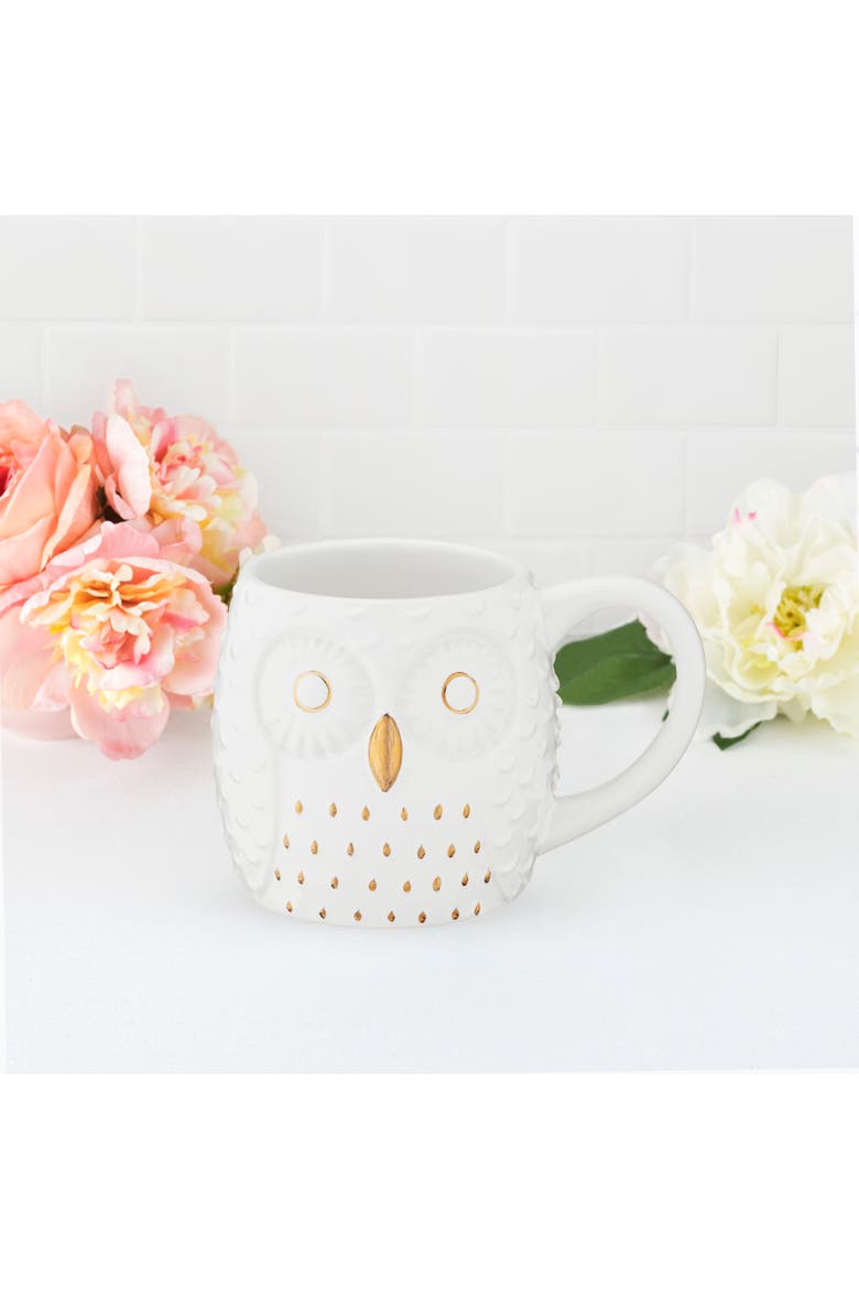 Olivia Ceramic Owl Mug, Alternate, color, White