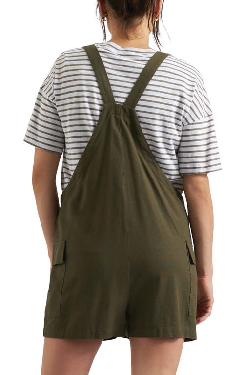 Ripe Maternity Terry Maternity Shortalls In Green