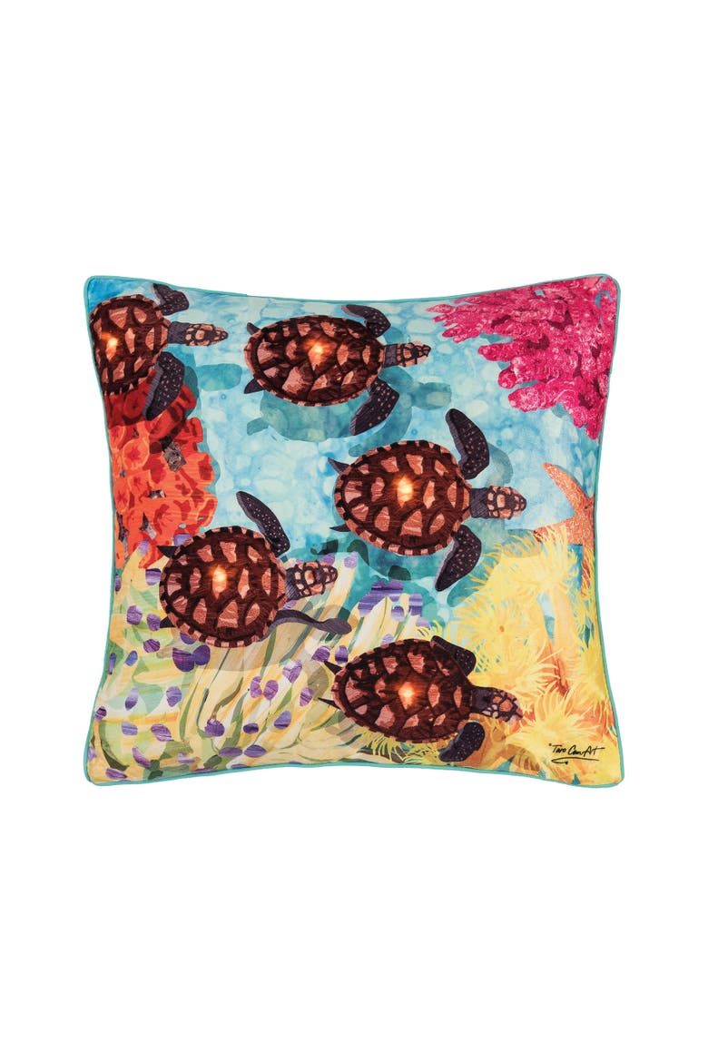 Baby Turtle Light-Up LED Accent Throw Pillow, Main, color, Blue