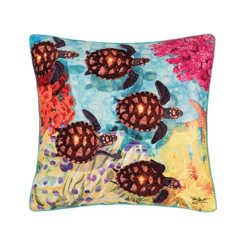 Baby Turtle Light-Up LED Accent Throw Pillow