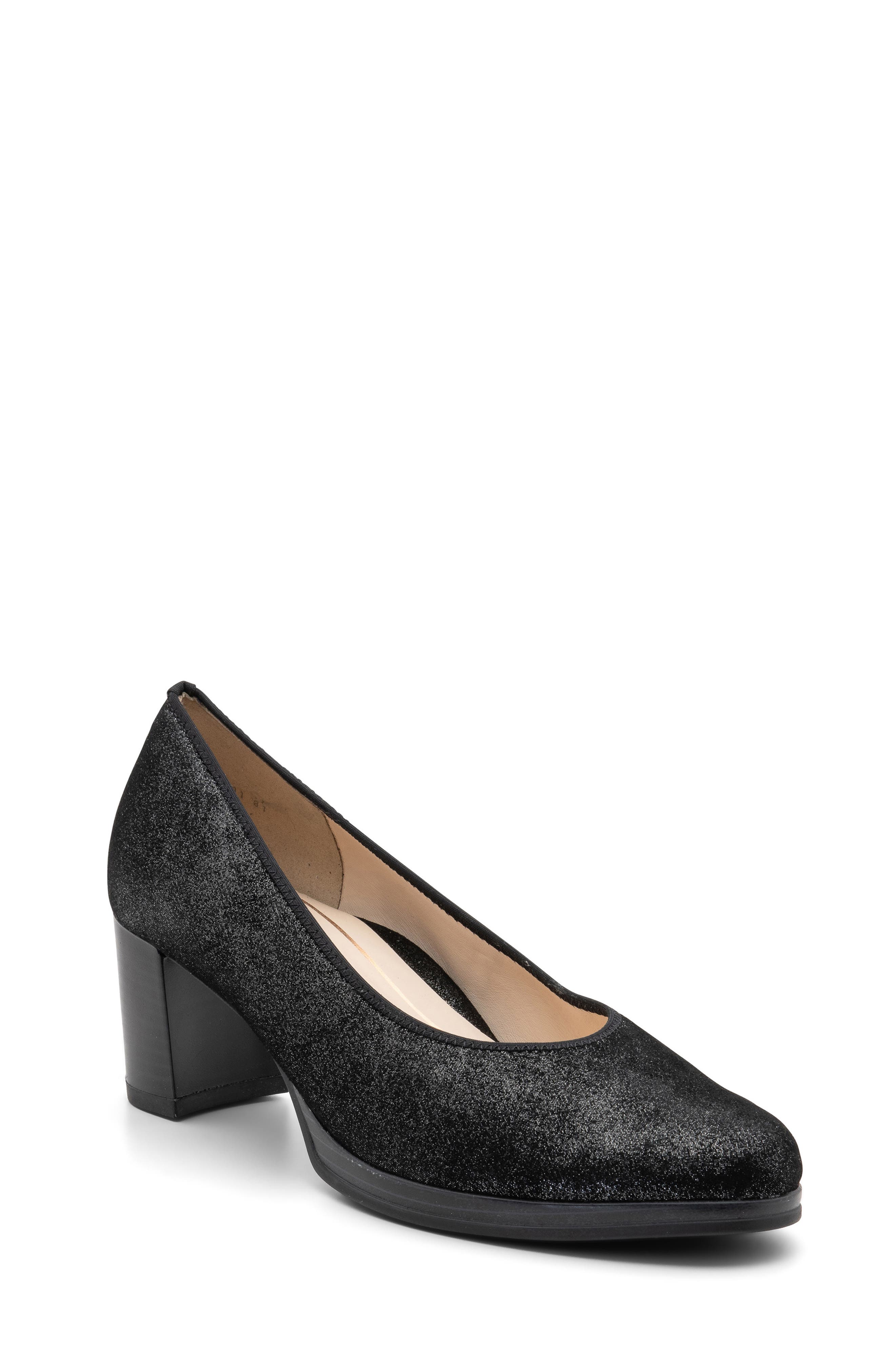 ara Glitter Pump, Main, color, Black Glitter Metallic