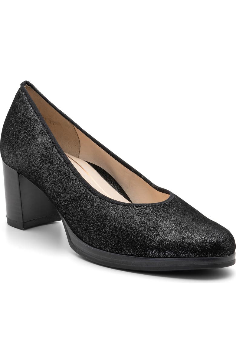 ara Glitter Pump, Main, color, Black Glitter Metallic