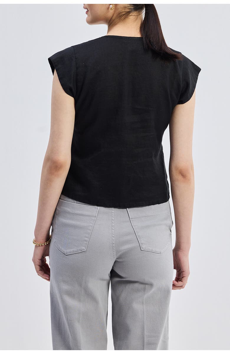 Reistor Deep V-neck Short Top, Alternate, color, Black