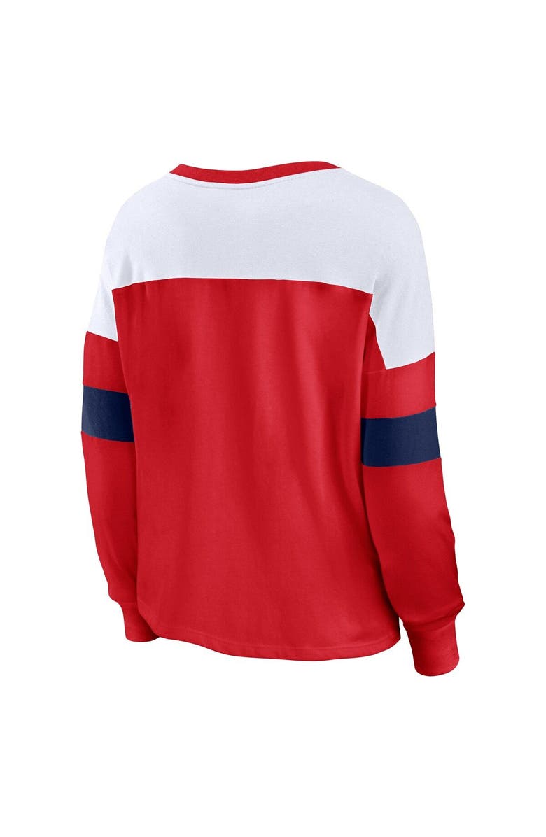 FANATICS Women's Fanatics Branded Red/White St. Louis Cardinals Even Match Lace-Up Long Sleeve V-Neck T-Shirt, Alternate, color, Red