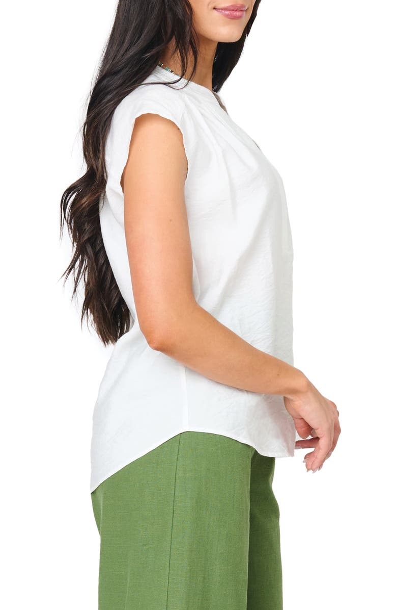 GIBSONLOOK Split Neck Cap Sleeve High-Low Top, Alternate, color, White