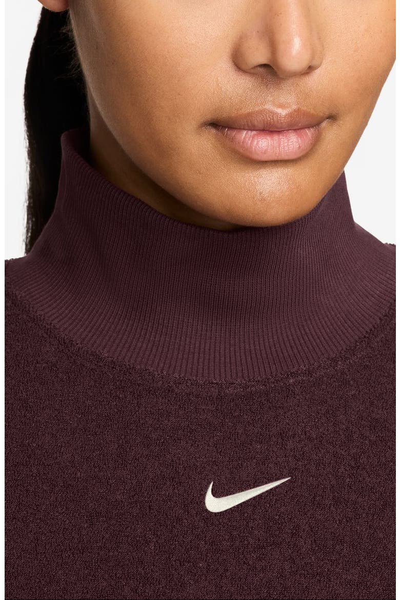 Phoenix Plush Cozy Oversized Mock Neck Sweatshirt, Alternate, color, BURGUNDY CRUSH/ SAIL