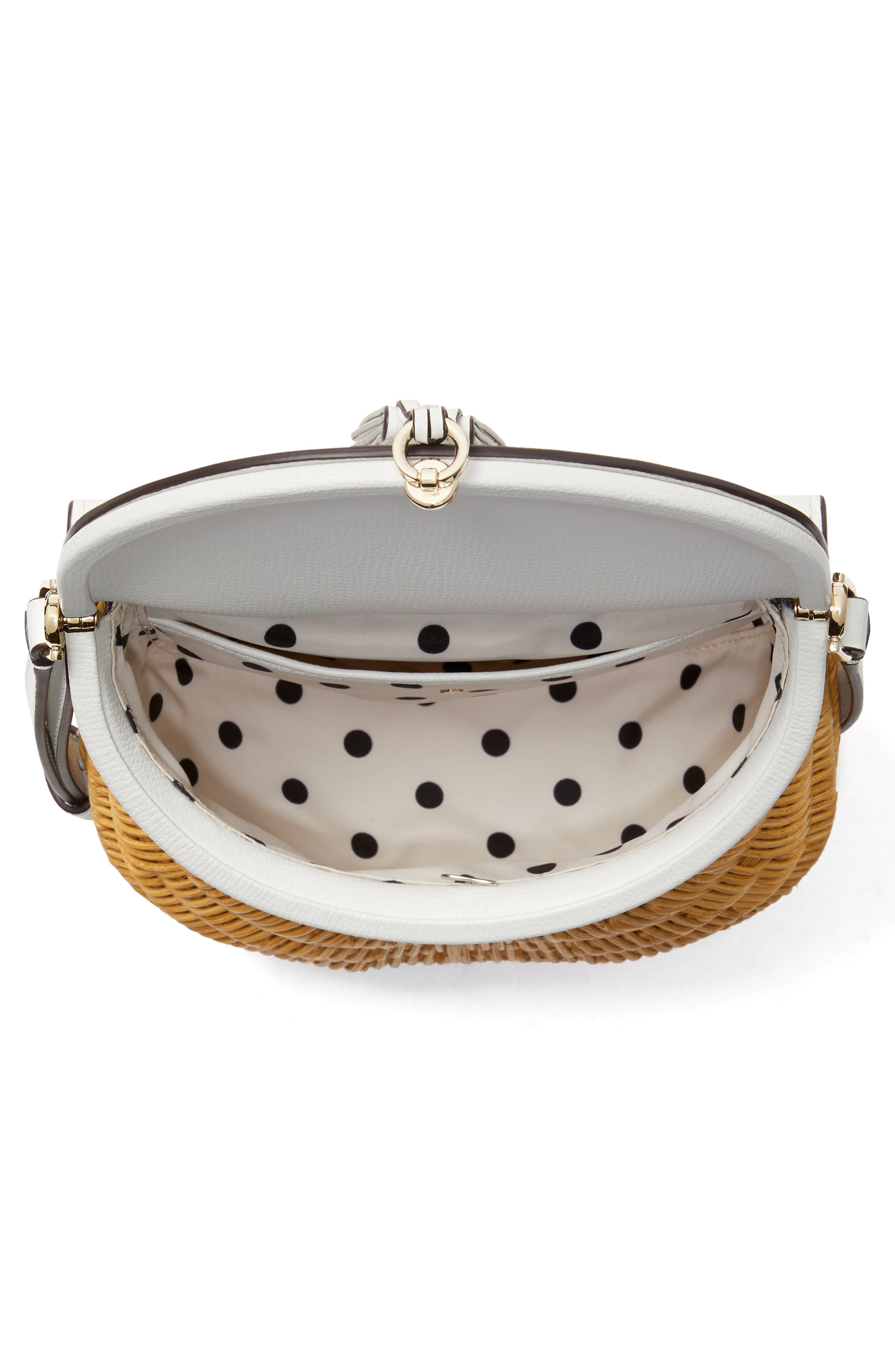 Kate Spade New York catch medium wicker crossbody bag, Alternate, color, 