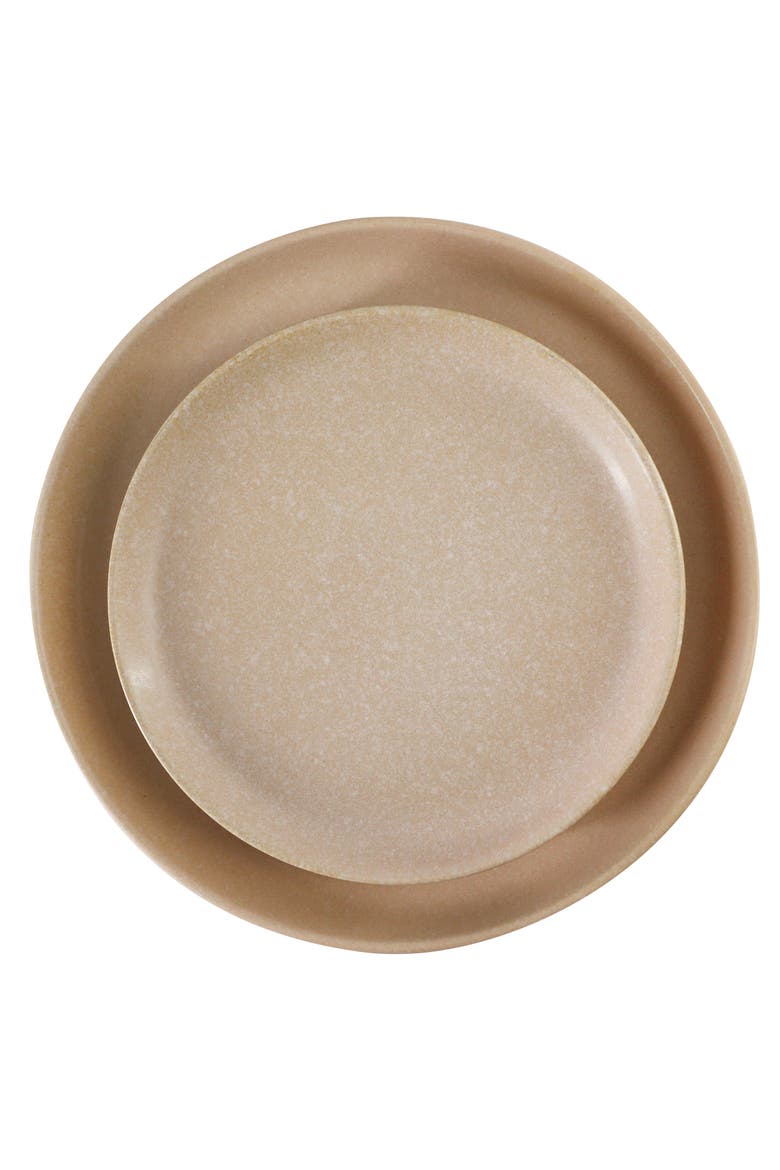 Bryant Park 12 Piece Reactive Stoneware Dinnerware Set, Alternate, color, Beige
