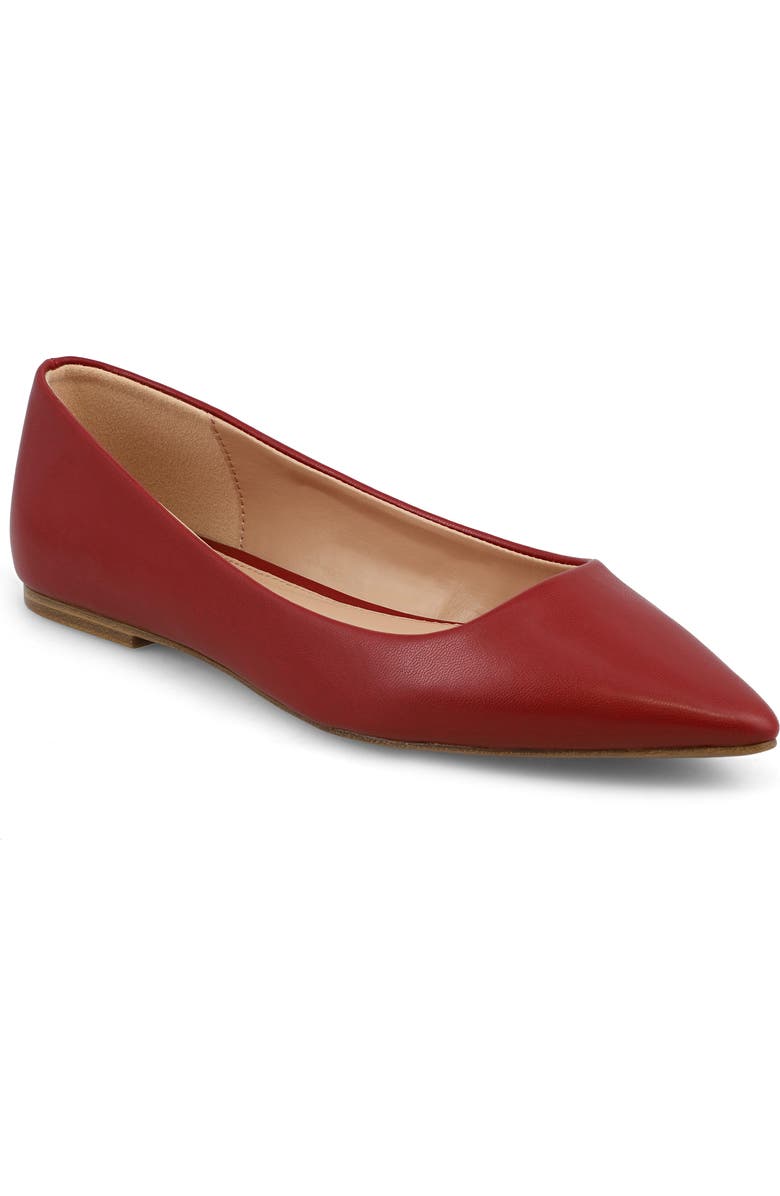 MIA Avi Pointed Toe Flat, Main, color, Deep Red