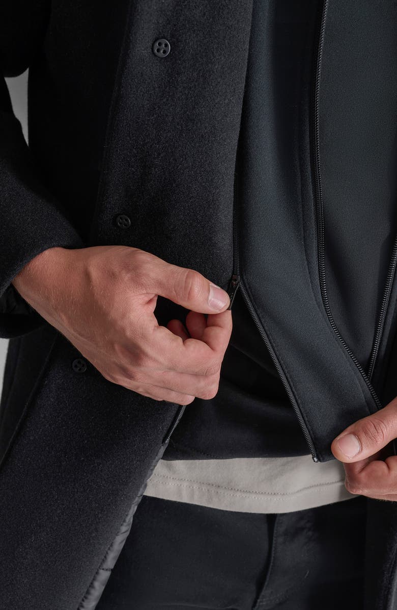 Water Resistant Felted Coat with Hooded Bib