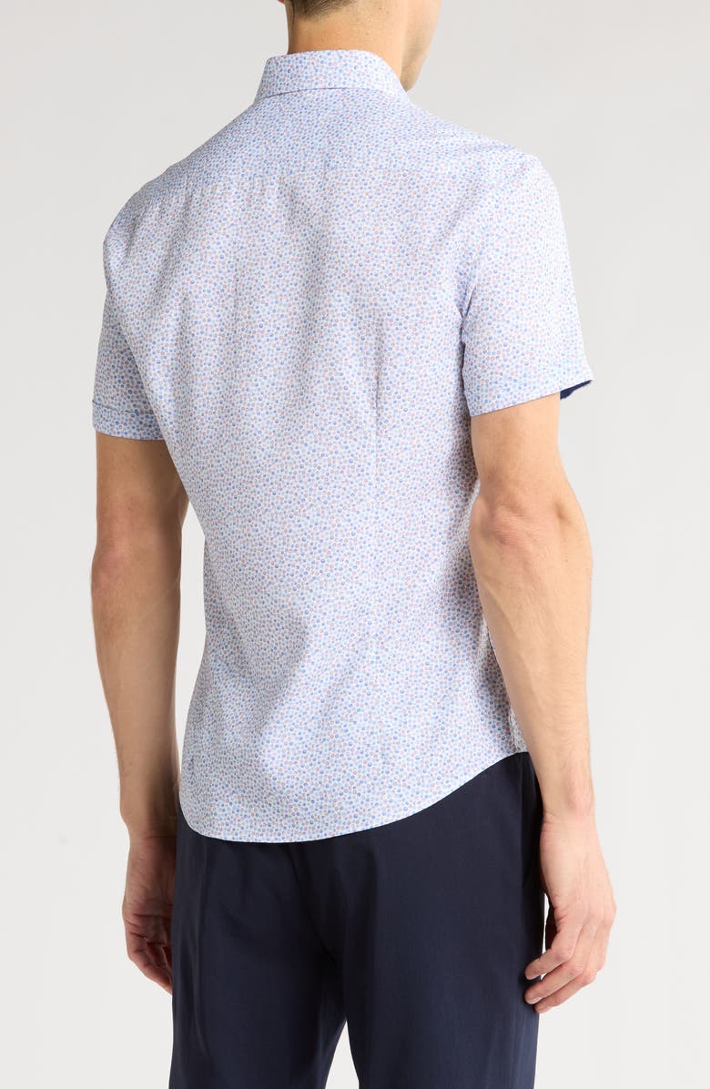 SOUL OF LONDON Short Sleeve Stretch Button-Up Sport Shirt, Alternate, color, White/ Blanc