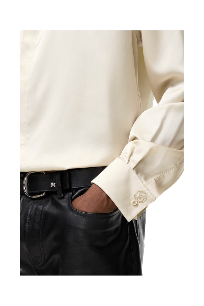 Relaxed Fit Silk Shirt, Alternate, color, Clam beige