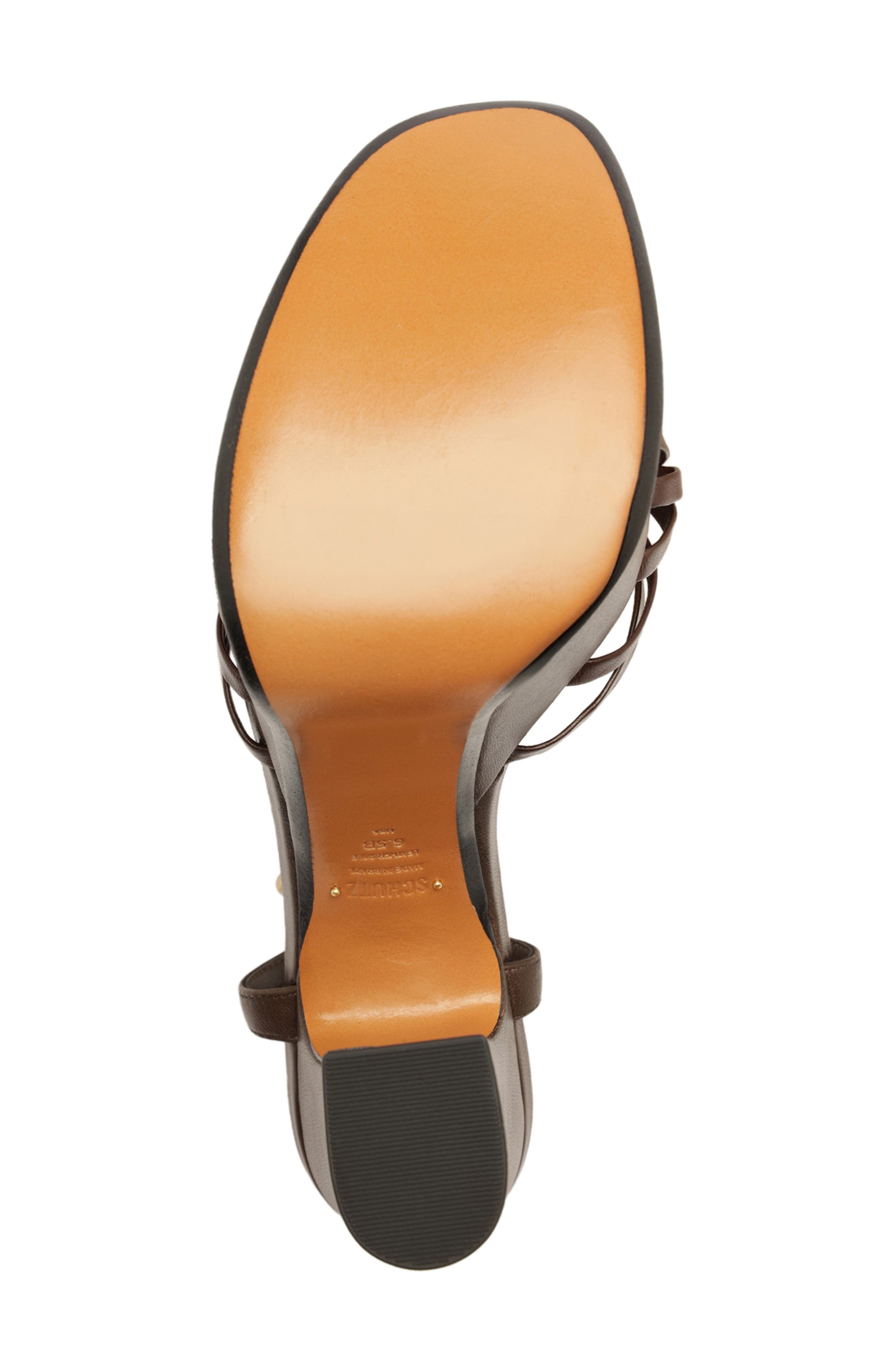 Schutz Tara Platform Ankle Strap Sandal, Alternate, color, Chestnut Brown