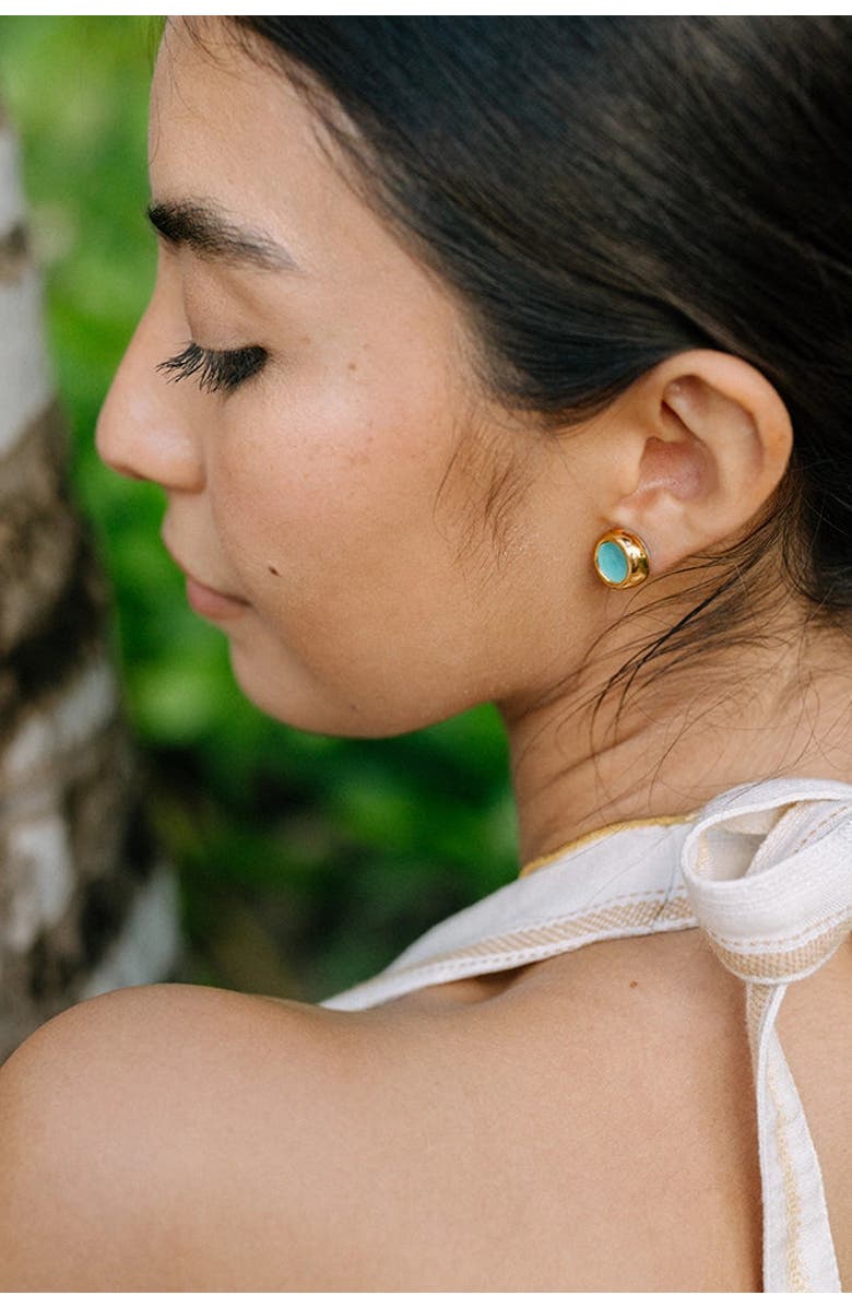 Noonday Collection Sculpted Porcelain Studs, Alternate, color, Green