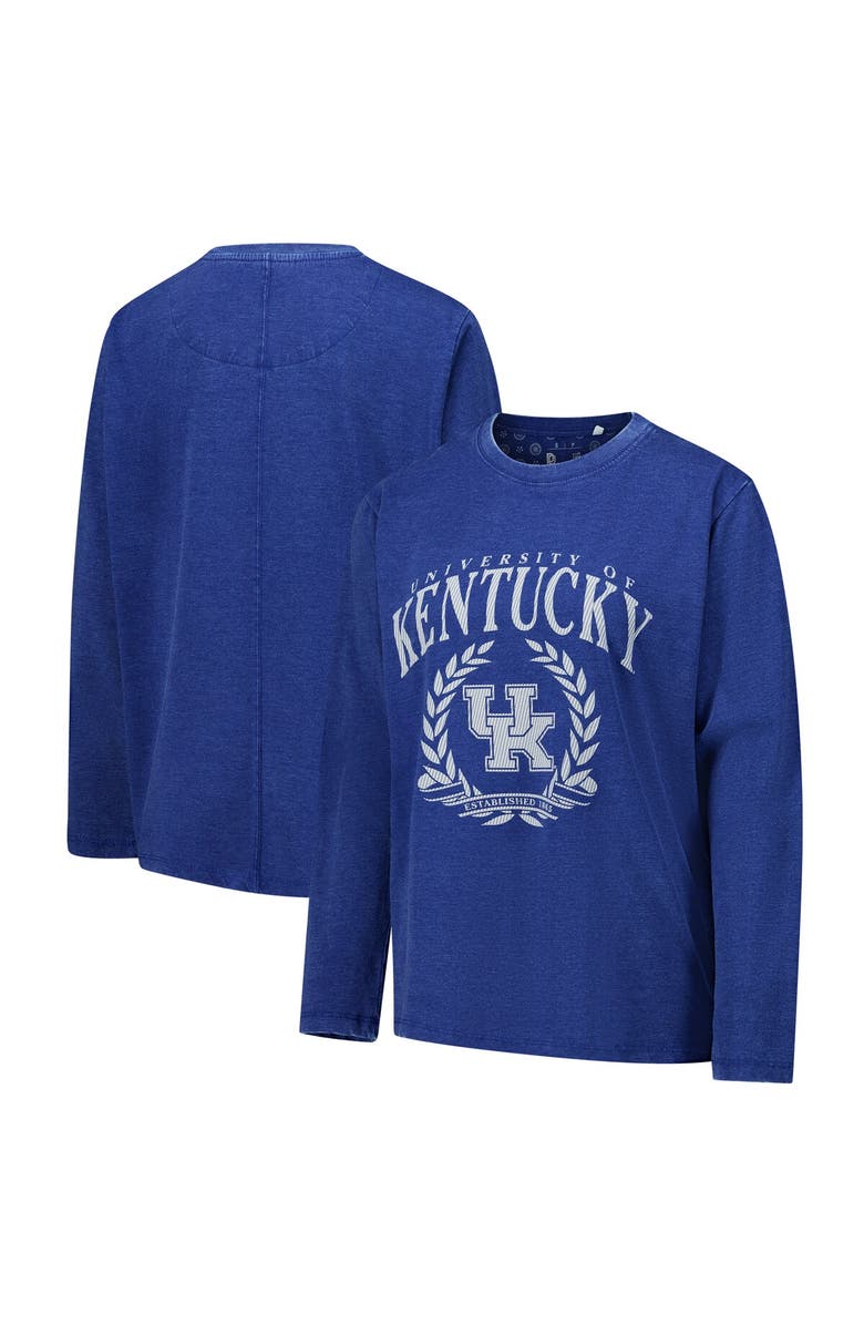 PRESSBOX Women's Pressbox Royal Kentucky Wildcats Chandler Olive Leaf Arch Long Sleeve T-Shirt, Main, color, Royal