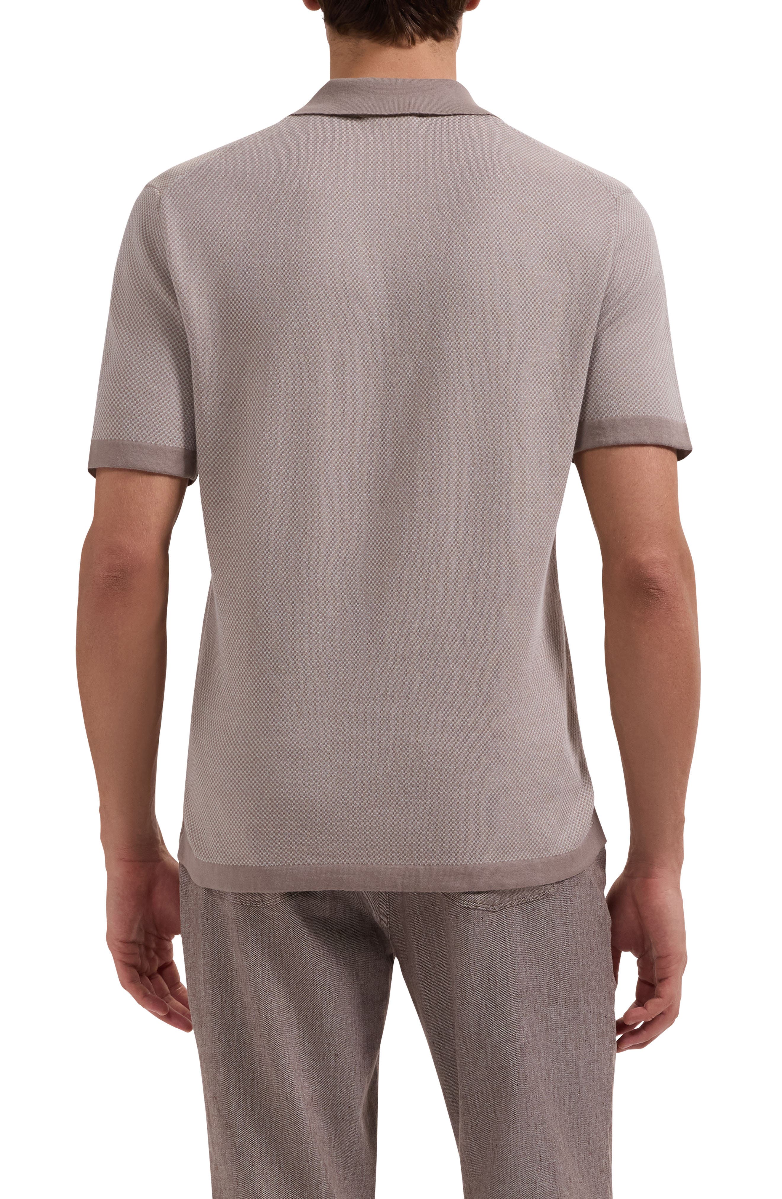 Geometric Jacquard Polo Sweater - image 4