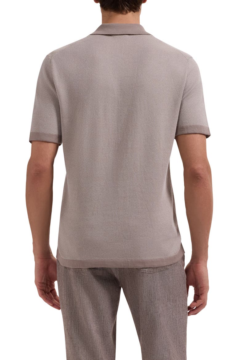 Geometric Jacquard Polo Sweater, Alternate, color, WALNUT