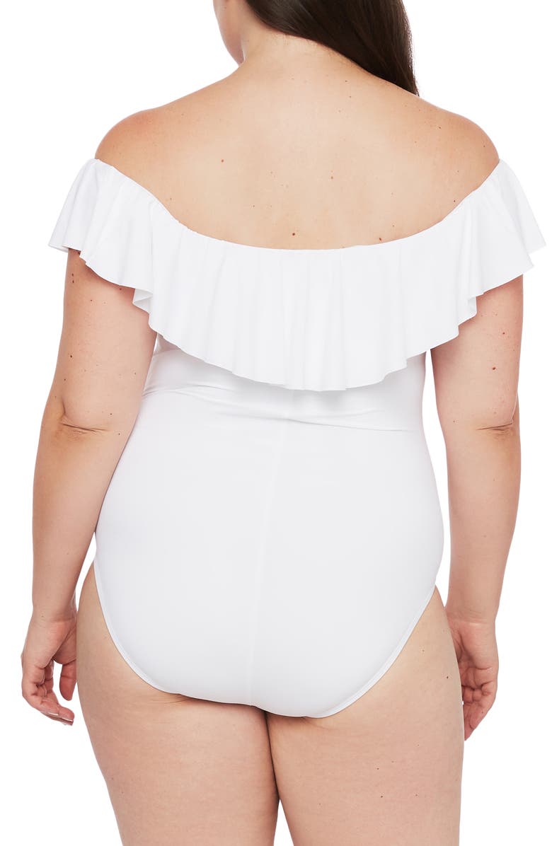 La Blanca Off the Shoulder One-Piece Swimsuit, Alternate, color, 