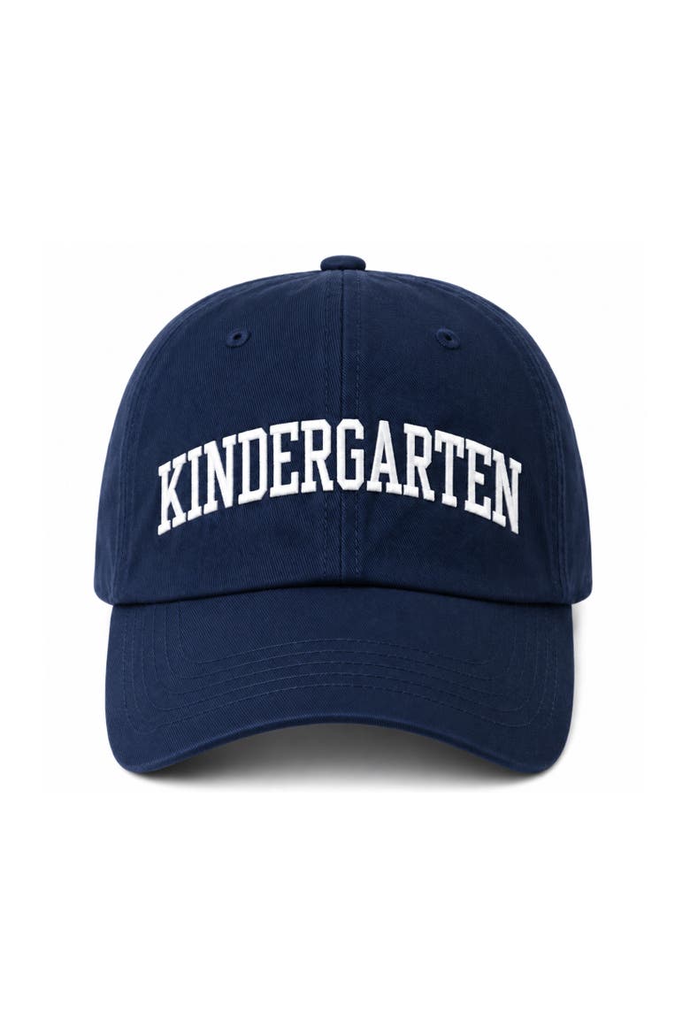 Back-to-School Kindergarten Baseball Hat, Main, color, Navy/White