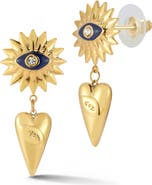 CHLOE AND MADISON Evil Eye Heart Drop Earrings