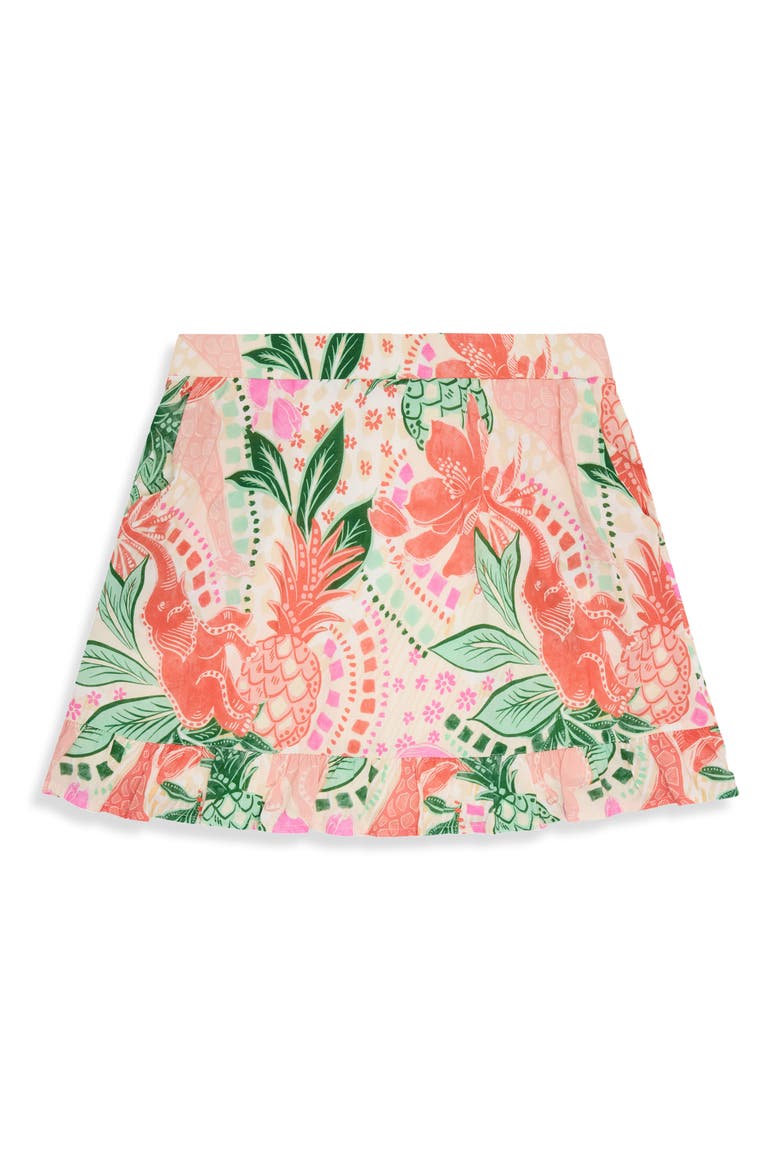 Breezy Ruffle Hem Skort, Alternate, color, PINK MULTI