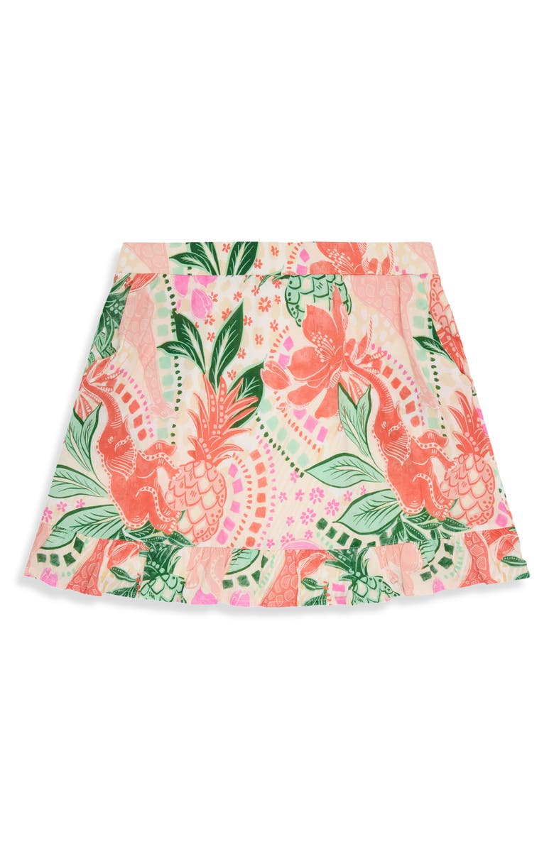 CARIBBEAN JOE Breezy Ruffle Hem Skort, Alternate, color, Pink Multi