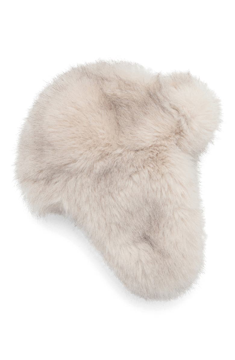 MANGO Faux Fur Trapper Hat, Alternate, color, Beige