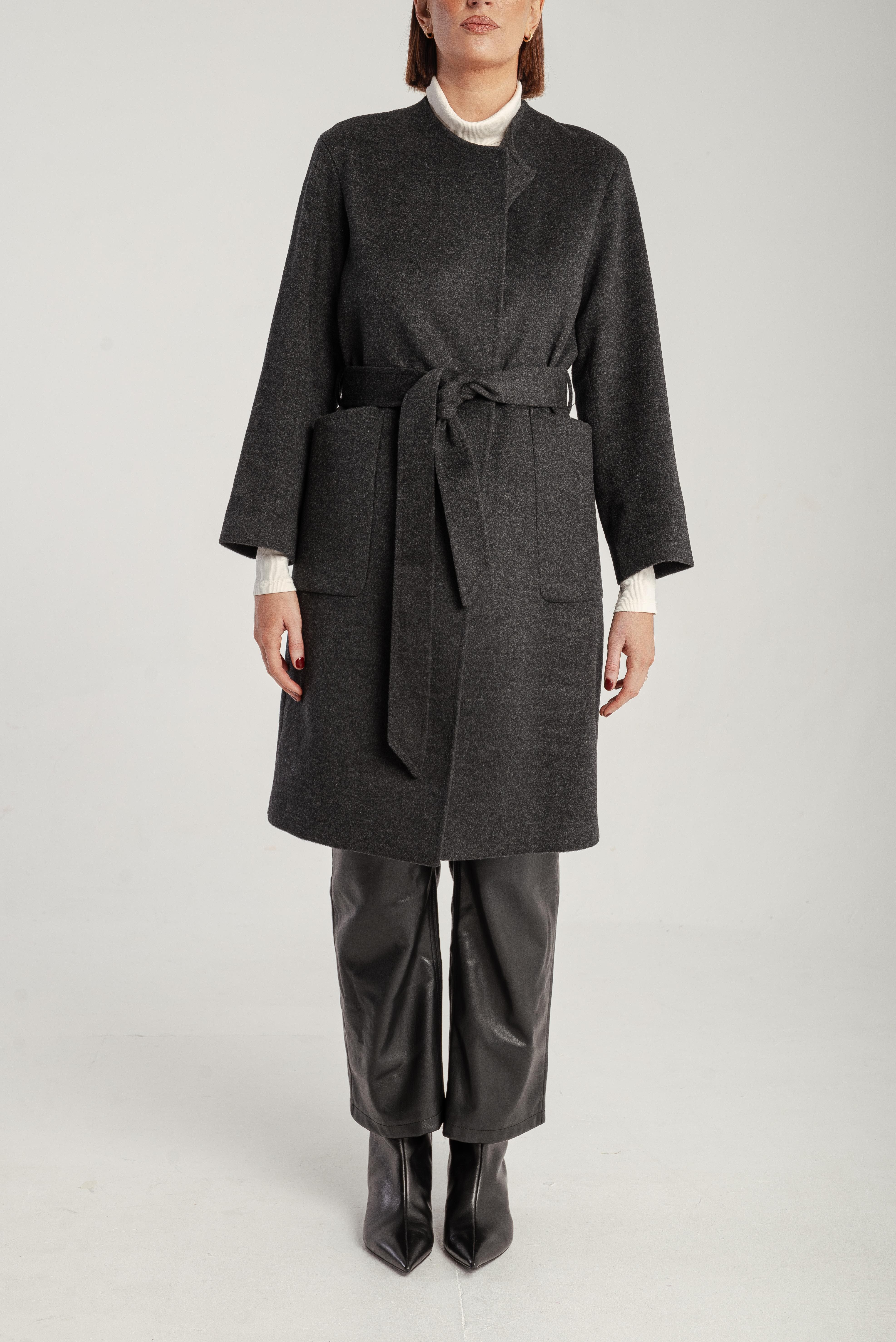 Cashmere Belted Lapel Coat