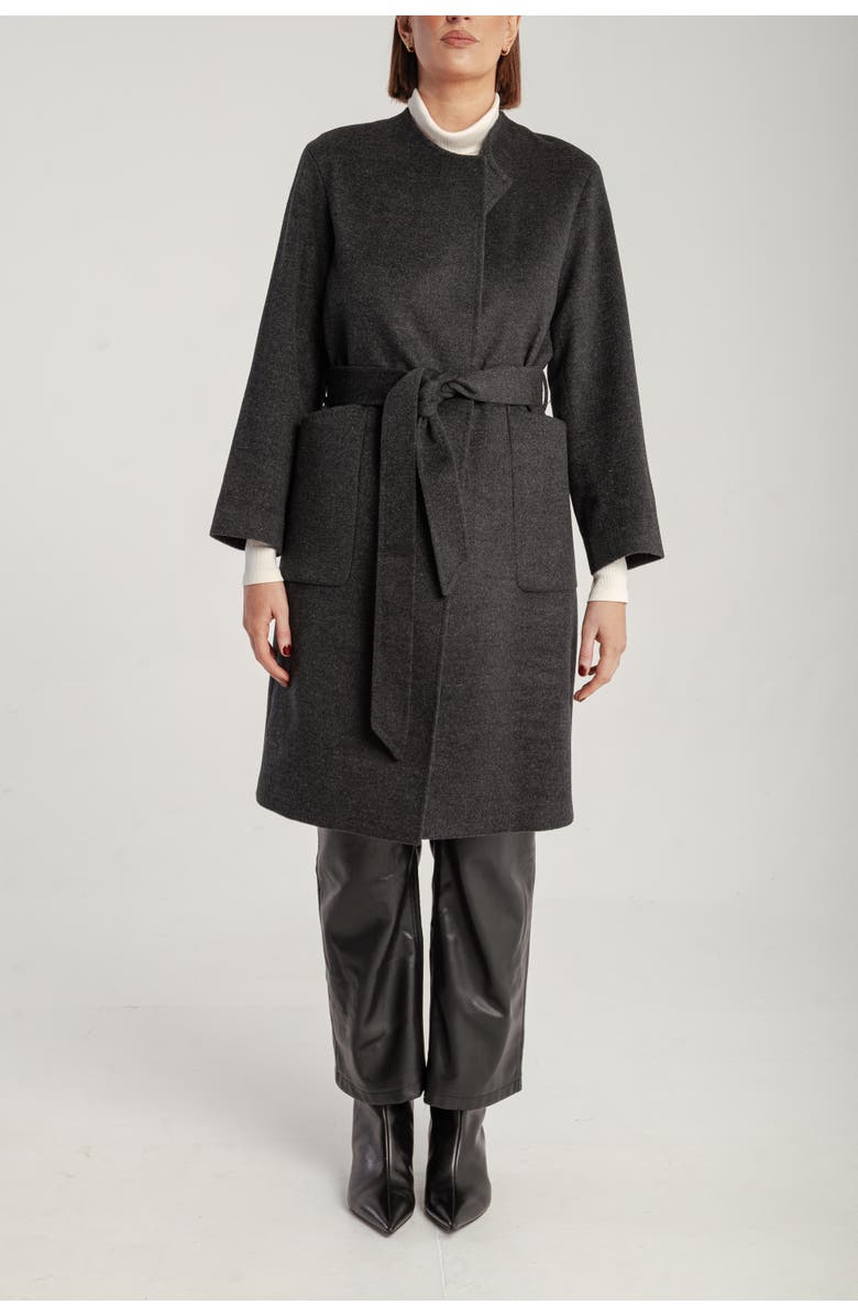 1982 Cashmere Belted Lapel Coat, Main, color, Mid Grey