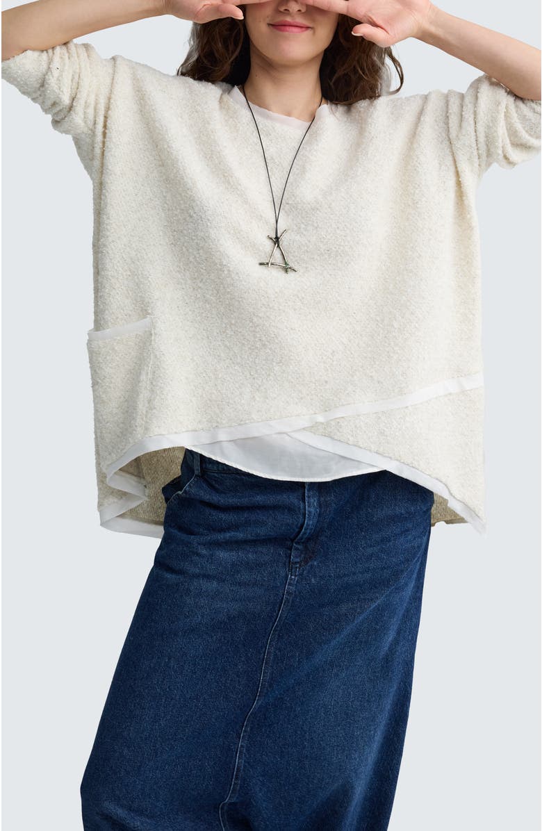 LUUKAA Dakota Textured Hemp & Cotton Blouse, Alternate, color, Nature