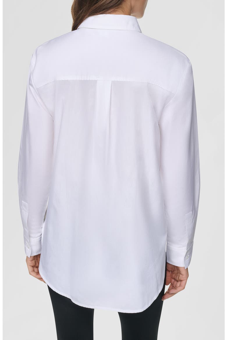 City Printed Rhinestone Cotton Button-Up Shirt, Alternate, color, WHITE