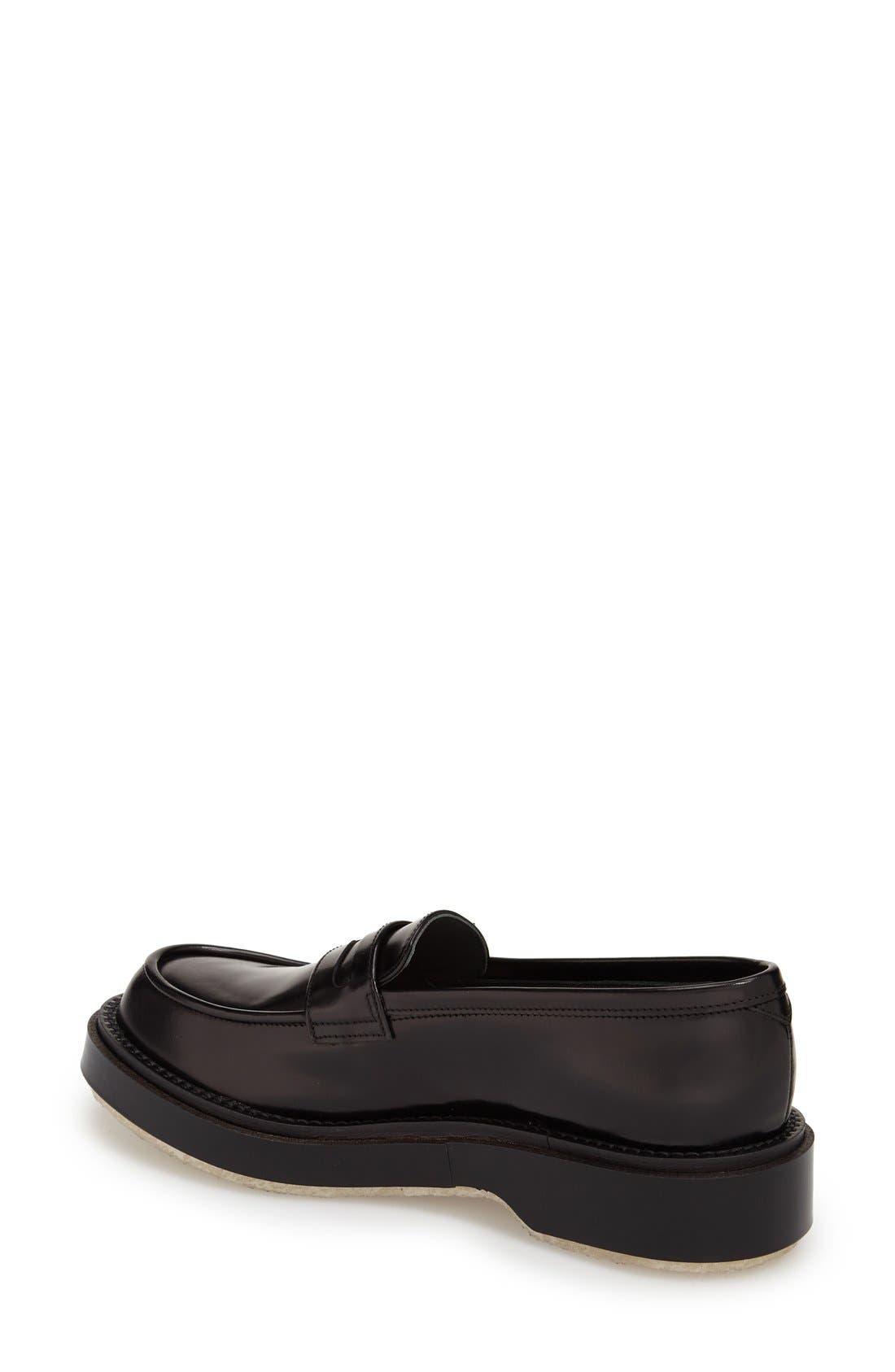 Adieu Calfskin Leather Penny Loafer, Alternate, color, 