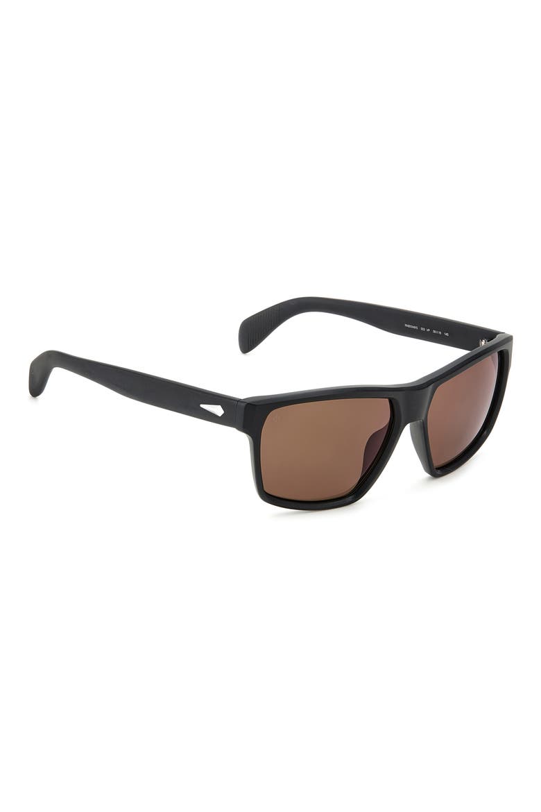 58mm Rectangular Sunglasses, Alternate, color, MATTE BLACK