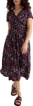 Seasalt Cornwall Chapelle Floral Organic Cotton Jersey Midi Dress