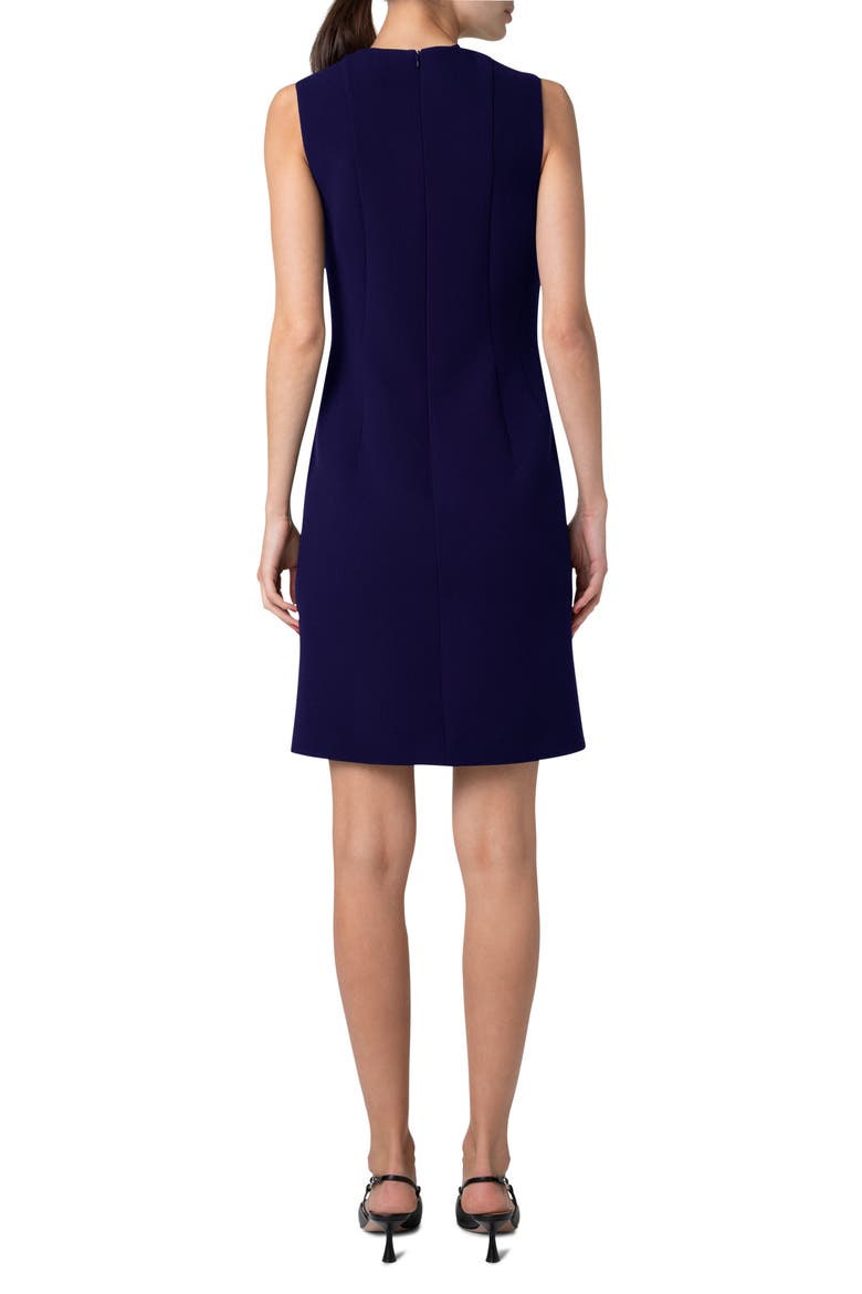 Sleeveless Double Face Wool Crepe Sheath Dress, Alternate, color, DARK PURPLE