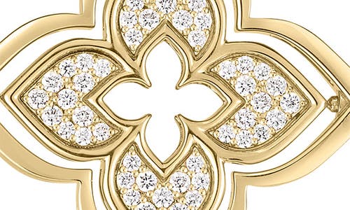 Roberto Coin Venetian Princess Mother Of Pearl And Diamond Flower Earrings In 18k Yellow Gold - 8883 In Yellow Gold
