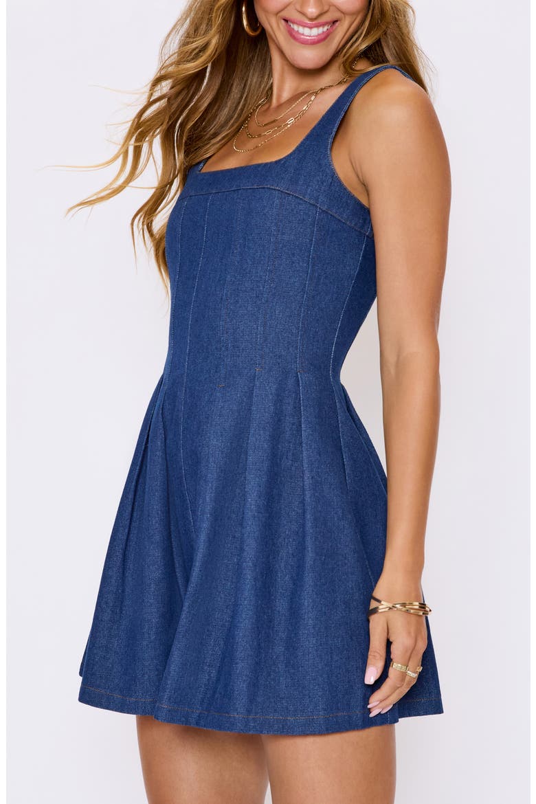 Odette Denim Minidress, Alternate, color, DENIM